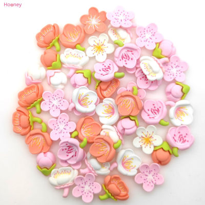 HOONEY ดอกไม้เรซินขนาดเล็กสีสันสดใสสติกเกอร์ติดตู้เย็นสำหรับการทำสมุดภาพเคสโทรศัพท์
