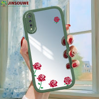 Jinsouwe เคสกระจกเคสมือถือสำหรับ Vivo S1 1907 Vivos1สำหรับเด็กผู้หญิงลายการ์ตูนดอกกุหลาบปกหนังป้องกันเต็มพื้นที่