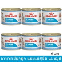 [ลด50%] ล้างสต๊อก!! (6 กระป๋อง) Royal Canin Starter Mousse 195g อาหารเปียกสุนัขสำหรับแม่สุนัขตั้งท้องและลูกสุนัขช่วงเริ่มเลียอาหาร195กรัม