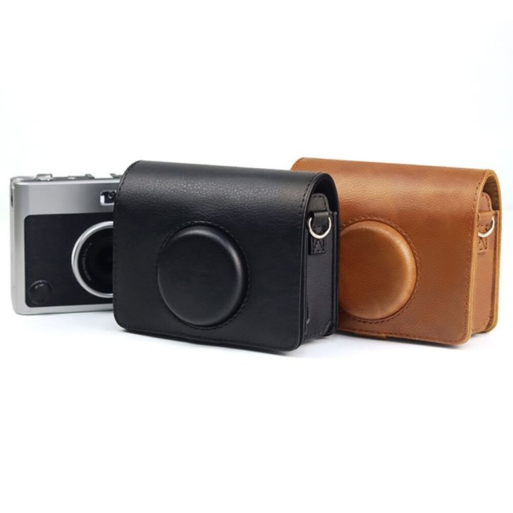 เคสกล้องหนัง-pu-สำหรับ-fujifilm-instax-mini-evo-กระเป๋าป้องกันพร้อม-tali-bahu-กล้องย้อนยุคกระเป๋าสำหรับกล้องโพลารอยด์มินิ-evo