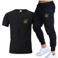 Zsilk Merk Mannen เซ็ตเสื้อยืด2 Stukisk Spak Spakleding Trainingspakken Manelijke Sweatsuit Korte Mouwen