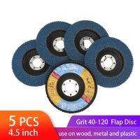 5PCS Flap Discs 115mm 4.5 Inch Sanding Disc 40/60/80/120 Grit Grinding Wheels Blades For Angle Grinder