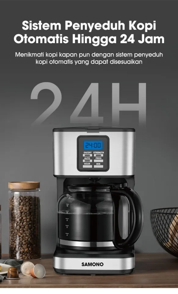 SAMONO SW-CMEB18 Coffee Maker Mesin Kopi Otomatis 1.8L Tampilan