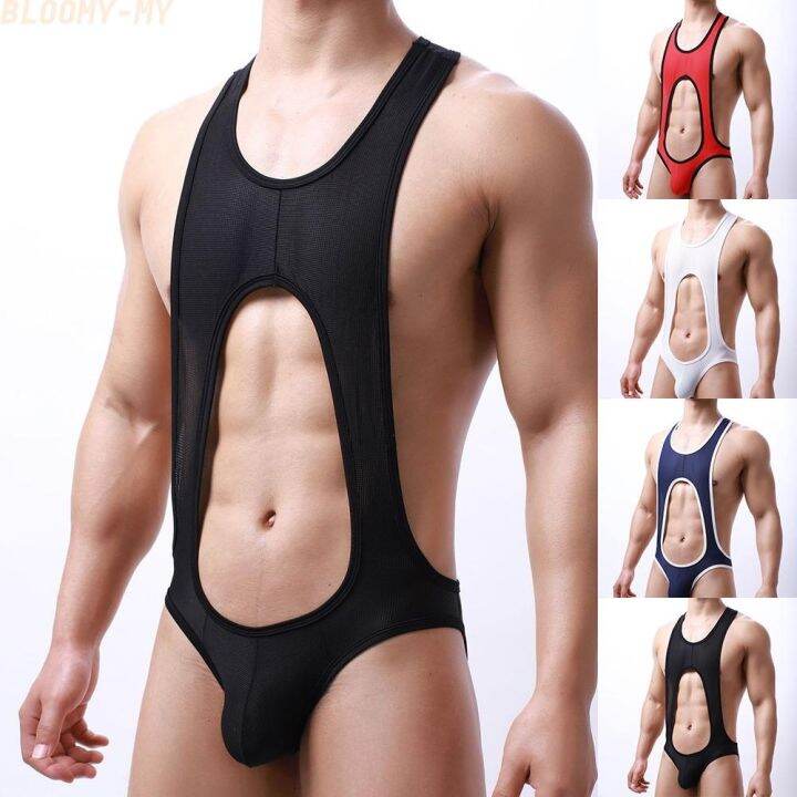 Sexy Men Jockstrap LeotardUnderwear Wrestling Singlet Bodysuit