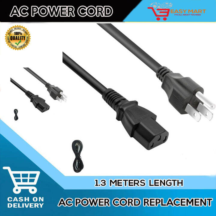 EASYMART HEAVY DUTY POWER CORD REPLACEMENT Computer Monitor TV Replacement Power Cord AC PLUG