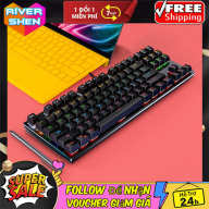Bàn phím cơ K400 Blue Switch 87 phím tiêu chuẩn , bàn phím cơ RGB phù hợp với chơi game và làm việc , bàn phím cơ dùng cho PC,laptop... thumbnail