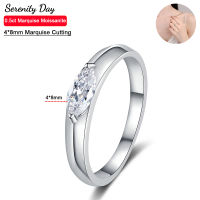 Serenity วัน0.5กะรัตจริง D สี4*8มิลลิเมตรภรรยาตัด Moissanite แหวนสำหรับผู้หญิง100 S925เงินสเตอร์ลิงวงเครื่องประดับ Fine