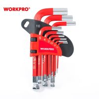 WORKPRO 9PCS Short Arm Ball Point Hex Key Set Wrenches Allen Key Spanner for Bicycle Bike Repair Tool Set