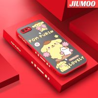 เคส JIUMOO สำหรับ Realme C2 C2S OPPO เคส A1K กับการ์ตูนสุนัขกระเป๋ามีน้ำค้างแข็งโปร่งใสฮาร์ดเคสขอบด้านข้างซิลิโคนรูปสี่เหลี่ยมเคสป้องกันกล้องดีไซน์ใหม่ปกป้องเคสมือถือกันกระแทก