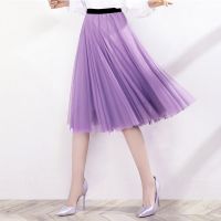 【CW】 2022 New Women  39;s Tulle Skirt Knee Tutu A-line Skirts Student  39;s Meash Wedding Beach