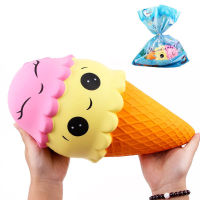 Free Shipping 28cm18cm Soft Slow Rising Jumbo Ice Cream Squishies Kids Funny Soft Anti Stress Toy Gifts With Retail Package #DS