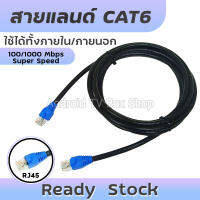 สายแลน Out Door cat6 ความเร็ว 100/1000 มีฉนวนหุ้ม 2 ชั้น สำหรับภายนอก/ภายในอาคารเชื่อมต่อระบบเครือข่ายแบบสาย LAN