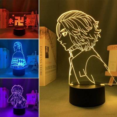 HZ Tokyo Revengers Night Light Lamp LED Touch Remote Acrylic USB Anime Lighting Tokyo Manji Gang Mikey Home Decor Gift ZH