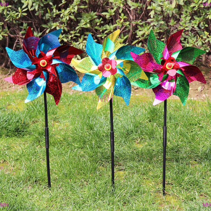 lowest-price-mh-ผู้ผลิตนก-pinwheels-สะท้อนแสง-sparkly-bird-deterrent-windmill-ป้องกัน-garde