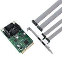 ☊ Mini PCIE To 2 Port RJ45 Network Card Network Adapter Internet Lan Adapter Ethernet Gigabit 10/100/1000Mbps For Laptop