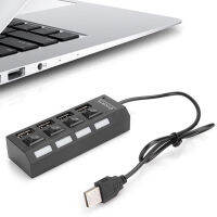 Splitter, อะแดปเตอร์ USB สีดำสวิตช์อิสระ USB2.0 HUB HUB, ฮาร์ดไดรฟ์ PC สำหรับพัดลม USB สำหรับอุปกรณ์พอร์ต USB