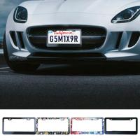 American Car License Plate Frame Aluminum Alloy US License Tag Plate Holder Cover Car Accessories License Holder for Trucks Pickups SUVs Minivans custody