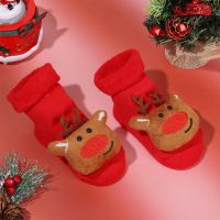ถุงเท้าหนาพิมพ์ลาย NONSENSE17SE6ถุงเท้าคริสต์มาสสีแดงสำหรับเด็กวัยหัดเดิน,ถุงเท้าหนาพิมพ์ลายสำหรับถุงเท้าผ้าฝ้าย