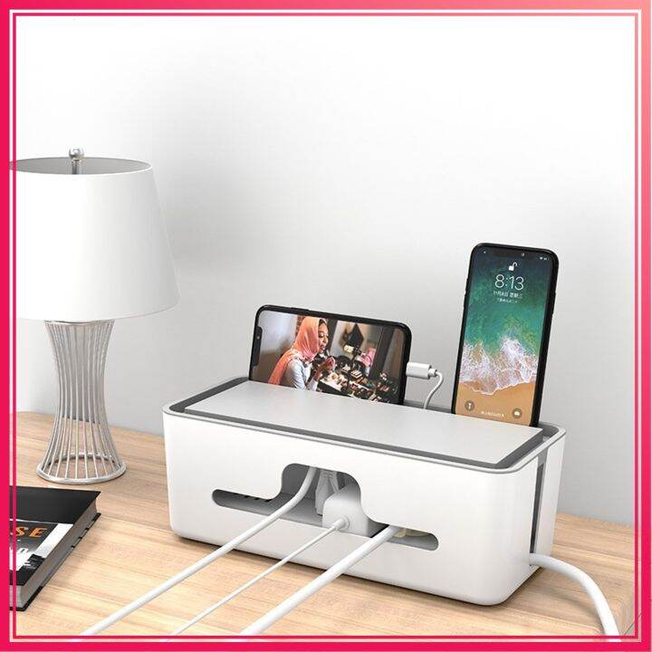 Extension Socket Storage Box TV Cable Organizer Desktop Computer Cable Management Smartphone