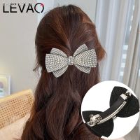 ◑▣ LEVAO Elegant Rhinestone Hairpins Retro Double Layer Bow Hair Barrette Spring Hair Clips For Women Girl Party Headdress New