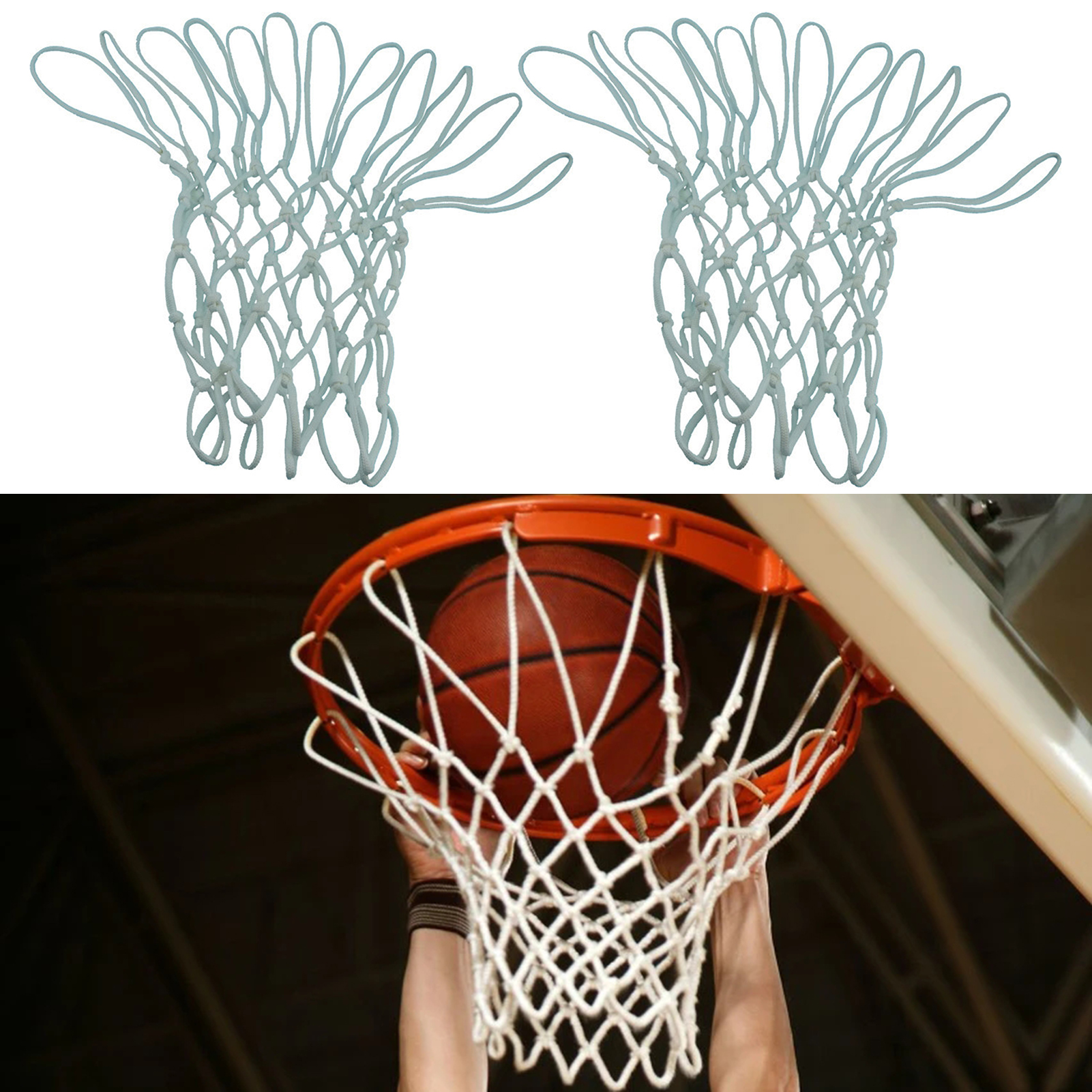 Basketball Net Replacement Nets 60cm 12-Loop Rims For Indoor Outdoor Polyester 