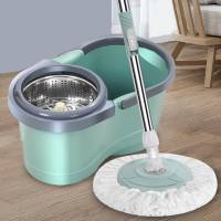 ไม้ถูพื้น Spin Mop ชุดถังปั่นม๊อบสแตนเลส พร้อมไม้ถูพื้นและผ้าม๊อบ 1 ผืน ชุดไม้ถูพื้น SPINMOP