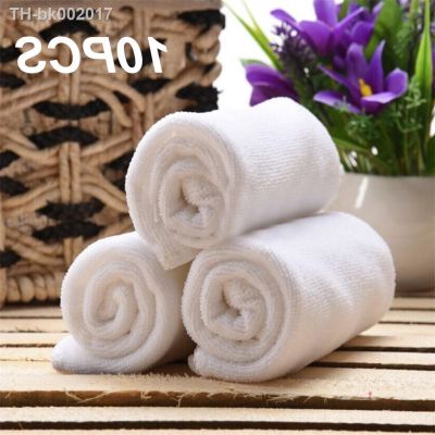 ◘☋☬ 10pc White Soft Microfiber Fabric Face Towel Hotel Bath Towel Wash Cloths Hand Towels Portable Multifunctional Cleaning Towel