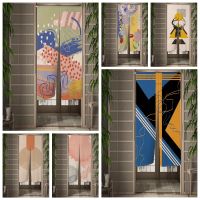 【YD】 Abstract Door Curtain Printed Painting Noren Doorway Entrance Partition Drape Split Hanging Half-Curtain