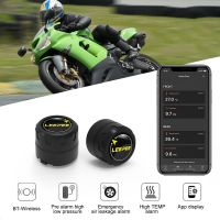 มอเตอร์ไซค์ TPMS พร้อมระบบการตรวจสอบแรงดันยางรถยนต์4.0 5.0 /IOS รองรับบลูทูธ2เซ็นเซอร์ภายนอก