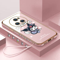 เคสพร้อมเคสสำหรับ Honor Magic5 Pro ฟรีสายคล้องน่ารักลายการ์ตูน Kurmi Girls ปลอกชุบเคสโทรศัพท์สุดหรูชุบเคสโทรศัพท์นิ่ม