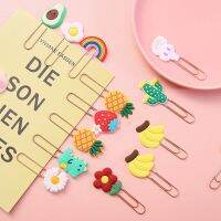 TUTU Cartoon Paper Clips Metal Bookmark School Office Accessories Animal Shape Memo Note Book Decoration Binder Fruit Clip H0509