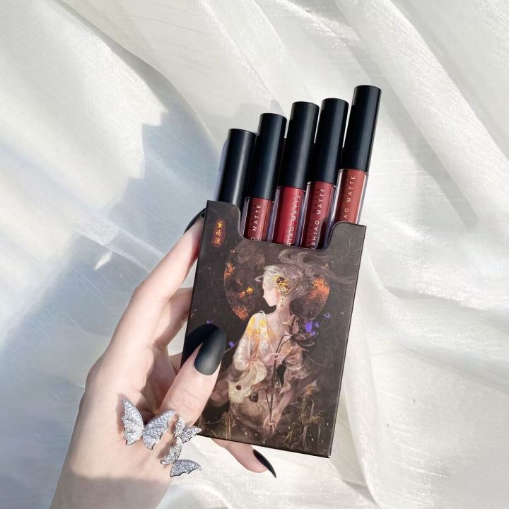 ลิปสติก-เซทลิปสีส้มสีส้ม2g-5-สี-5-แท่ง-กันน้ำติดทน-100-lipstick-ลิปสติก-hz-029