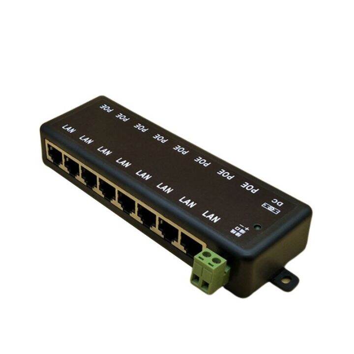 huilopker-mall-8พอร์ต-poe-injector-poe-สำหรับกล้องวงจรปิดเครือข่าย-poe-กล้อง-power-over-ethernet-ieee802-3af-x6ha