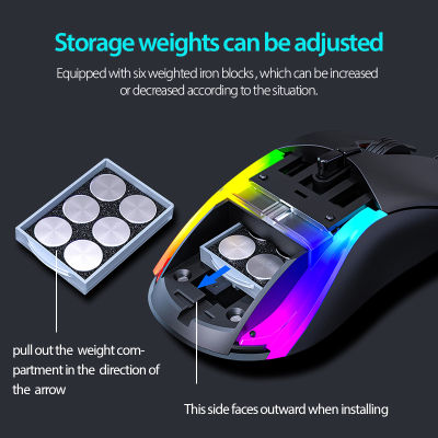 iMice 7200DPI RGB Gaming Mouse USB Wired Honeycomb Replaceable Cover Magnetic Computer Gamer Optical Mice For Laptop PC Game