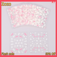 Zozo ✨Ready Stock✨ 30แผ่นสติกเกอร์เล็บลายดอกไม้แบบมีกาวในตัวสติกเกอร์ตกแต่งเล็บ