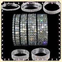 Bluelans Crystal Rhinestone Stretch celet Bangle Wristband Elastic Wedding Bridal Gift