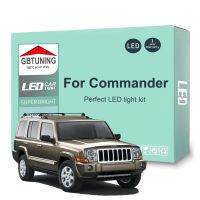 14ชิ้นชุดหลอดไฟ LED สำหรับภายในรถยนต์สำหรับ Jeep Commander 2006 2007 2008 2009 2010อ่านหนังสือยานพาหนะหีบฝาทรงโค้งอ่านหนังสือโคมไฟในบ้าน Canbus