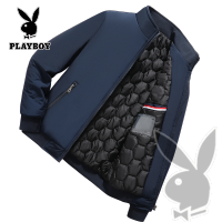 Playboy เพลย์บอยเสื้อฤดูใบไม้ร่วงและฤดูหนาวใหม่คอปกแจ็คเก็ตผ้าฝ้ายเบาะแจ็คเก็ตแจ็คเก็ตบางๆ