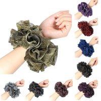 【CW】 Oversize Scrunchies Large Intestine Big Hair Ties Elastic Rubber Bands Glitter Ponytail Holder Hijab Volumizing