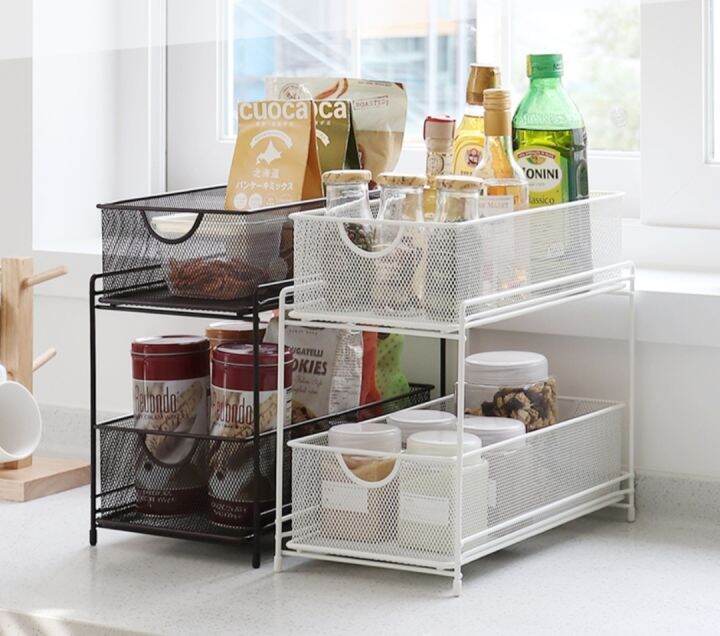 Nature Living Urban Sliding Kitchen Shelf Cream Color Lazada.co.th