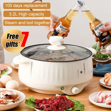 6L 1600w electric hot pot frying pan multicooker aluminum alloy
