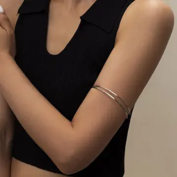 6 Pcs Arm Cuff Upper Arm Band Cuff Bracelet Bangle for Women Gold  Adjustable Minimalist Simple Coil Armband Set