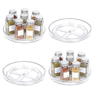 Clear Lazy Susan Organizer,Turntable Spice Rack for Cabinets Kitchen,Bathroom,Pantry Organization and Storage