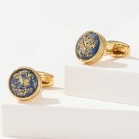 【hot】 Mens XK22S003 Personalized Gold Color Round Formal Shirt Cuff Links for Custom Wedding Gifts Jewelry