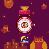 VFS นาฬิกาเด็ก นาฬิกา ข้อมือ LinkGraphix Kids mini 3D - OWL เครื่องญี่ปุ่น เด็ก น่ารัก นกฮูก กลางคืน สีม่วง ของขวัญ นาฬิกาข้อมือ  นาฬิกาเด็กผู้หญิง นาฬิกาเด็กผู้ชาย