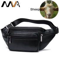 MVA Mens Waist Bag Belt Waist Packs Sheep genuine Leather Waist Bag For menwomen Fanny Pack Belt BumHip mens belt bags 8879