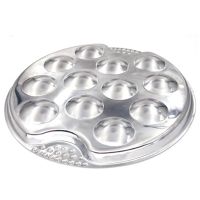 3 Set of Stainless Steel Snail Mushroom Escargot Plate with 12 Compartments Grilled Snail Tool 12 Grilled Conch Tray