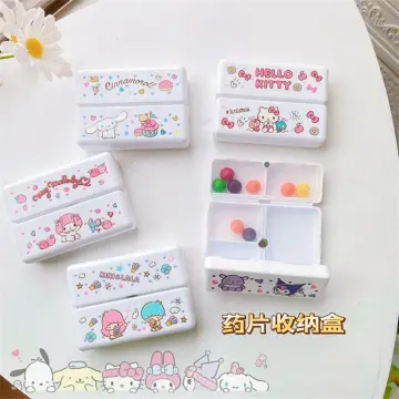 Hello Kitty Cute Fashion Cartoon Portable Pill Box Sanrio Anime