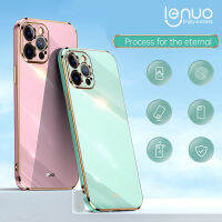 Lenuo Luxury 6D ชุบซิลิโคนสแควร์กรอบเคสโทรศัพท์สำหรับ Apple iPhone 12 Pro Max / 12 Mini / 11 Pro Max / XR X Xs Max 6S 7 8 Plus SE 2020ปลอก Shiny Bling ฝาหลัง Coque