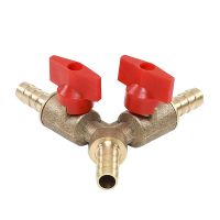 8mm Hose Barb Y Type Three Way Brass Shut Off Ball Valve Pipe Fitting Connector Adapter For Gas Air